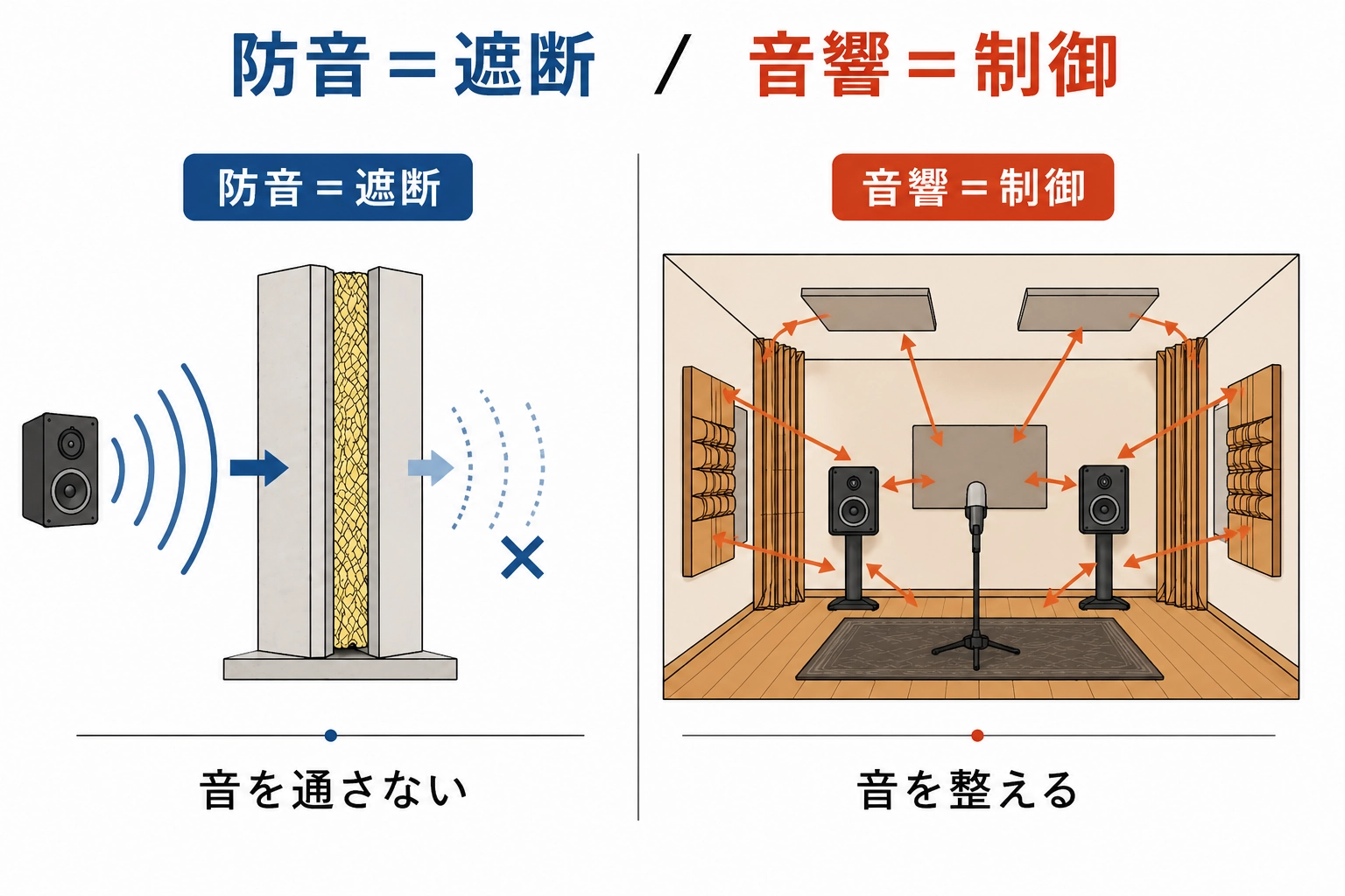 防音と音響の違いを整理した全体図